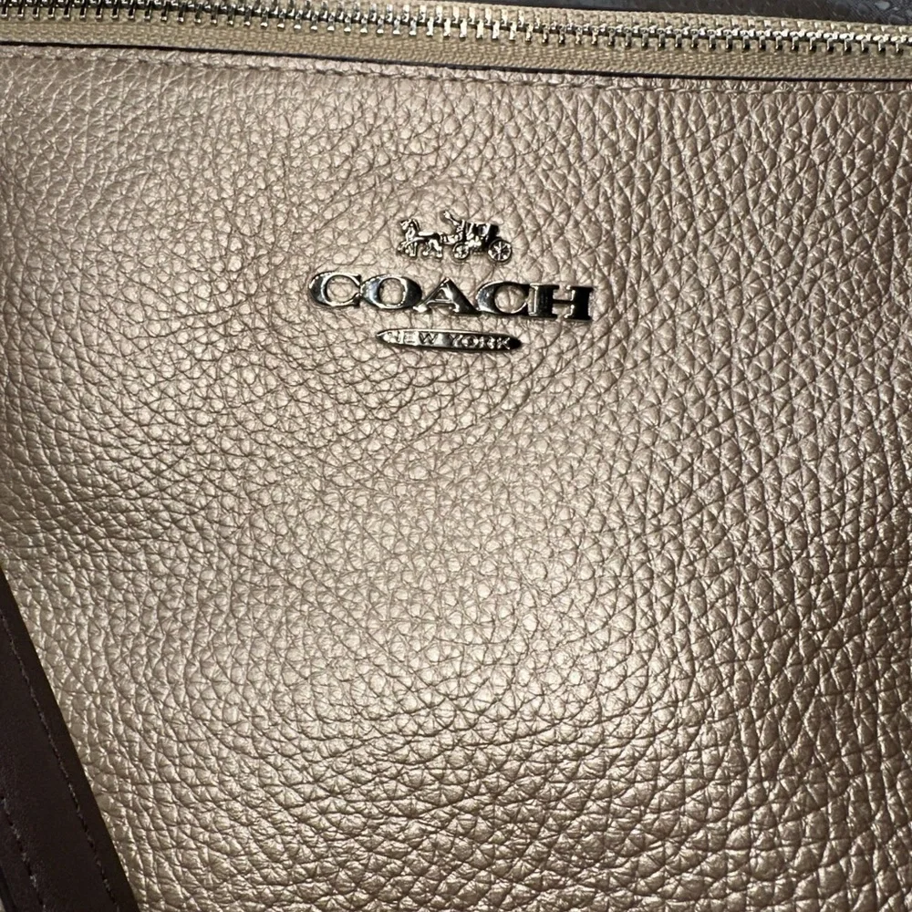 Coach Ava Tote Metallic Rose Pebbled Leather